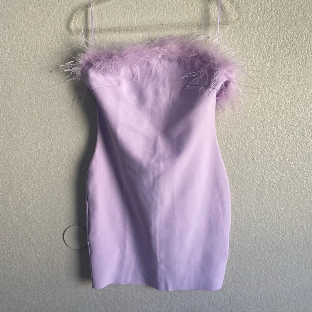 Twelfth Love Lavender Fur Mini Dress
